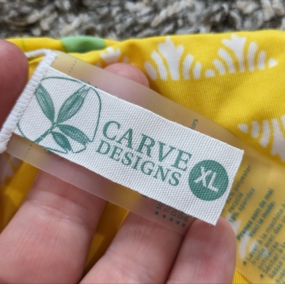 Carve Designs yellow green monstera reversible bikini bottom XL - Picture 11 of 13